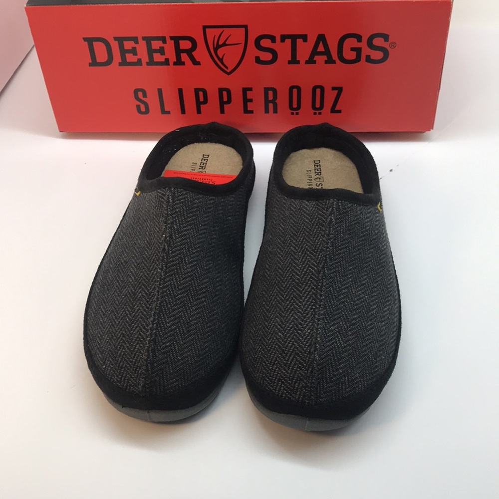 Menś Deer Stags Black Slipper Size 8 M